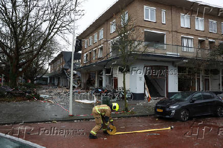 Aftermath of an explosion in a residential area, in The Hague