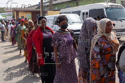 Boxes of supplies are distributed to the poor in Lagos