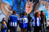 Supporters of FC Porto pay tribute to the late Jorge Nuno Pinto da Costa