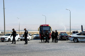 Israeli police patrol the area near Allenby Bridge Crossing between the West Bank and Jordan following shooting incident in the crossing in Israeli-occupied West Bank