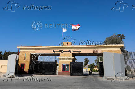 A view shows the Rafah border crossing between Egypt and the Gaza Strip, in Rafah