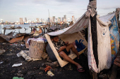 Aftermath of a fire at a slum area in Manila