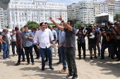 Palco da virada do reveillon em copacabana no rio de janeiro