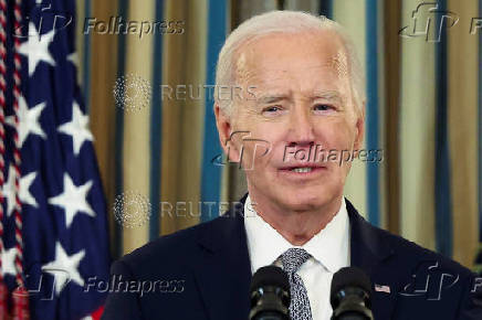 U.S. President Joe Biden delivers remarks on securing 235 judicial confirmations, at the White House