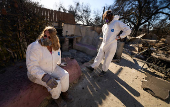 Outdoor kitchen made of cob survives Eaton Fire