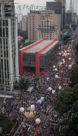Ato contra reformas da Previdncia e Trabalhista na avenida Paulista