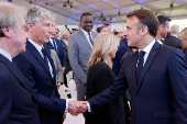 French President Macron visits the CMA CGM Tangram innovation and formation campus, in Marseille