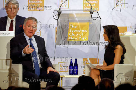 Ken Griffin speaks to the Economic Club of New York at The Plaza Hotel in New York