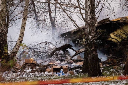 DHL cargo plane crash site near Vilnius international airport