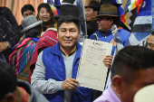 Grover Garcia officially assumes the presidency of the political party MAS-IPSP, in La Paz