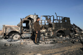 Damage around Qamishli International Airport area