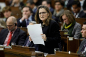 FILE PHOTO: Canada's Deputy PM Freeland speaks during Question Period in Ottawa