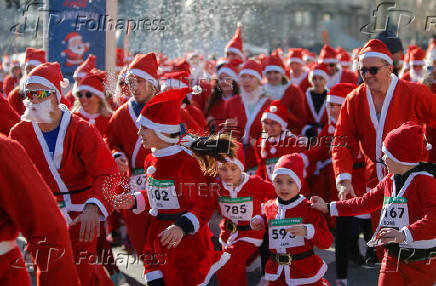 The annual Santa race competition in Skopje