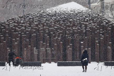 Snowfall in Budapest