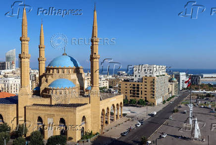 A view of Al-Amin mosque in downtown Beirut