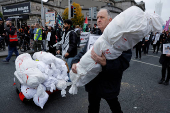 Demonstration in support of Palestinians in Gaza, in Dublin