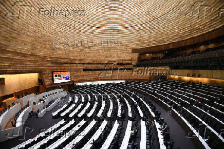 FILE PHOTO: A general view of Thailand's parliament, on the day of a parliamentary vote on Pheu Thai candidate Srettha Thavisin's prime ministerial candidacy, in Bangkok