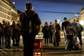 Vigil in Berlin to mark the anniversary of Hamas-led 07 October attack on Israel