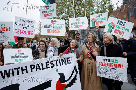 Demonstration in support of Palestinians in Gaza, in Dublin