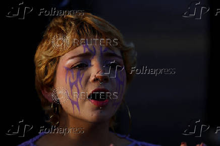 Protest to mark the International Day for the Elimination of Violence Against Women, in Bogota