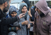 Funeral of Palestinians killed in an Israeli strike in Deir Al-Balah