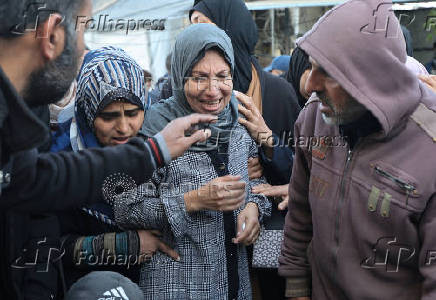 Funeral of Palestinians killed in an Israeli strike in Deir Al-Balah