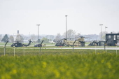 US army helicopters at Denmark's Roskilde Airport