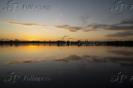 Paisagem no Rio Negro, na Amaznia