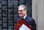 British Prime Minister Keir Starmer leaves Downing Street in London