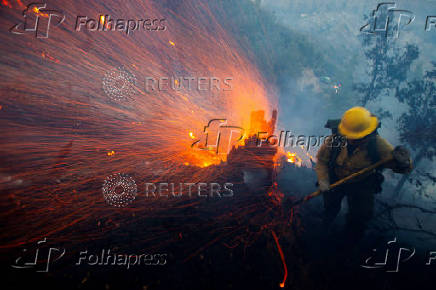 Eaton Fire burns in Altadena, California