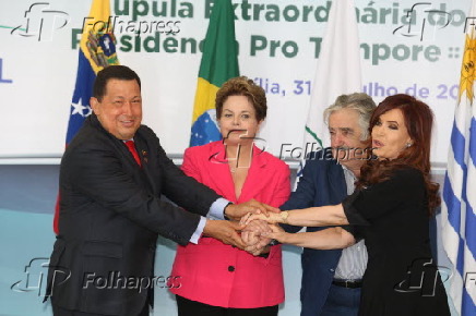 Dilma Rousseff, Hugo Chavez, Jos Mujica e Cristina Kirchner