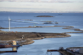 Construction of artificial peninsula in Copenhagen, Denmark