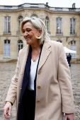 French PM meets the parliamentary leader of the RN party Marine Le Pen in Paris