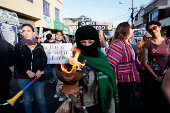 Protest to mark the International Day for the Elimination of Violence Against Women, in Quito