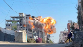 Aftermath of an Israeli strike, in Nuseirat refugee camp