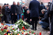 Tino Chrupalla, co-leader of AfD, visits the site of Christmas market attack, in Magdeburg