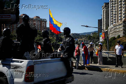 Opposition supporters gather ahead of President Maduro inauguration in Caracas