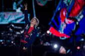 Show do cantor Jon Bon Jovi no palco Mundo, durante o Rock in Rio 2019
