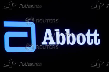 FILE PHOTO: Abbott Laboratories logo is displayed on a screen at the  NYSE in New York