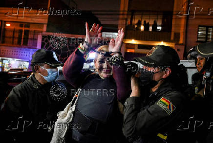 Bolivia's former President, Jeanine Anez returns to Miraflores prison after attending her trial on the 2019 political crisis, in La Paz