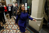 Canada's Deputy Prime Minister and Minister of Finance Chrystia Freeland leaves after a meeting with the Prime Minister on Parliament Hill in Ottawa