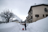 Heavy snow hits Abruzzo region, central Italy