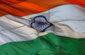The Indian national flag flutters in New Delhi