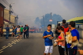 Forest fire in Gondomar, Portugal