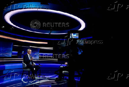 NATO Secretary General Stoltenberg during an interview with Reuters in Brussels