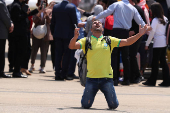 Brazilian citizens arrive from Lebanon in Sao Paulo