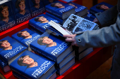 Hardback copies of former German Chancellor Merkel's autobiography 