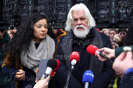 Anti-whaling environmental activist Paul Watson attends a press conference in Paris