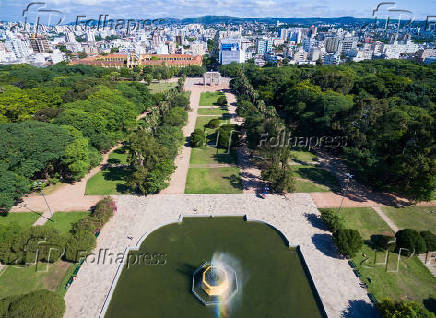 Vista area do Parque Farroupilha (Parque da Redeno) em Porto Alegre