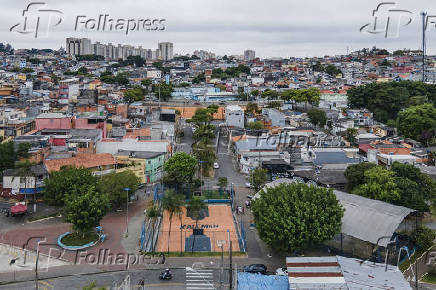 Quadra de basquete no bairro de Campanrio, em Diadema